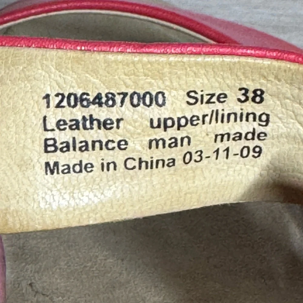 Dansko Adele Nappa Coral Leather Size 38 US 7.5 Wedge Buckle Slingback Sandals - Picture 11 of 13